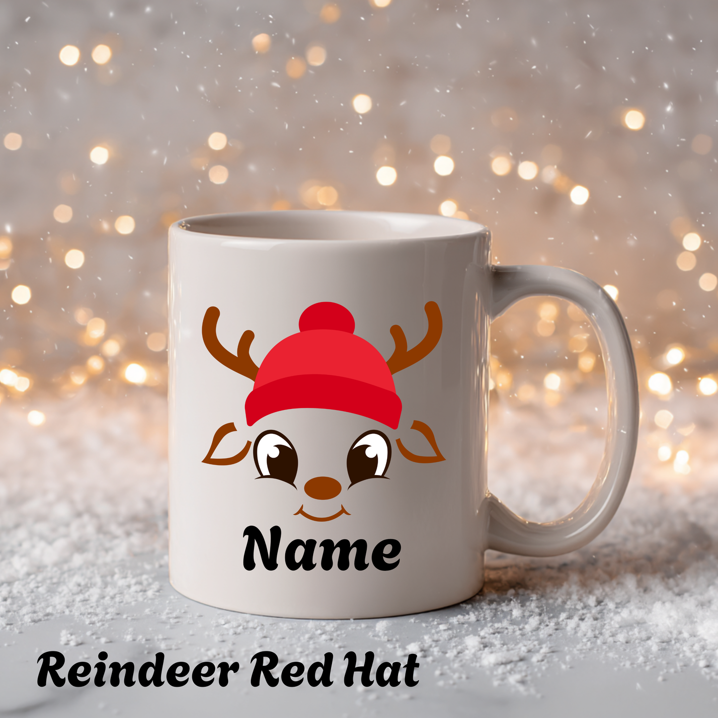 Personalized Reindeer Coffee Cup