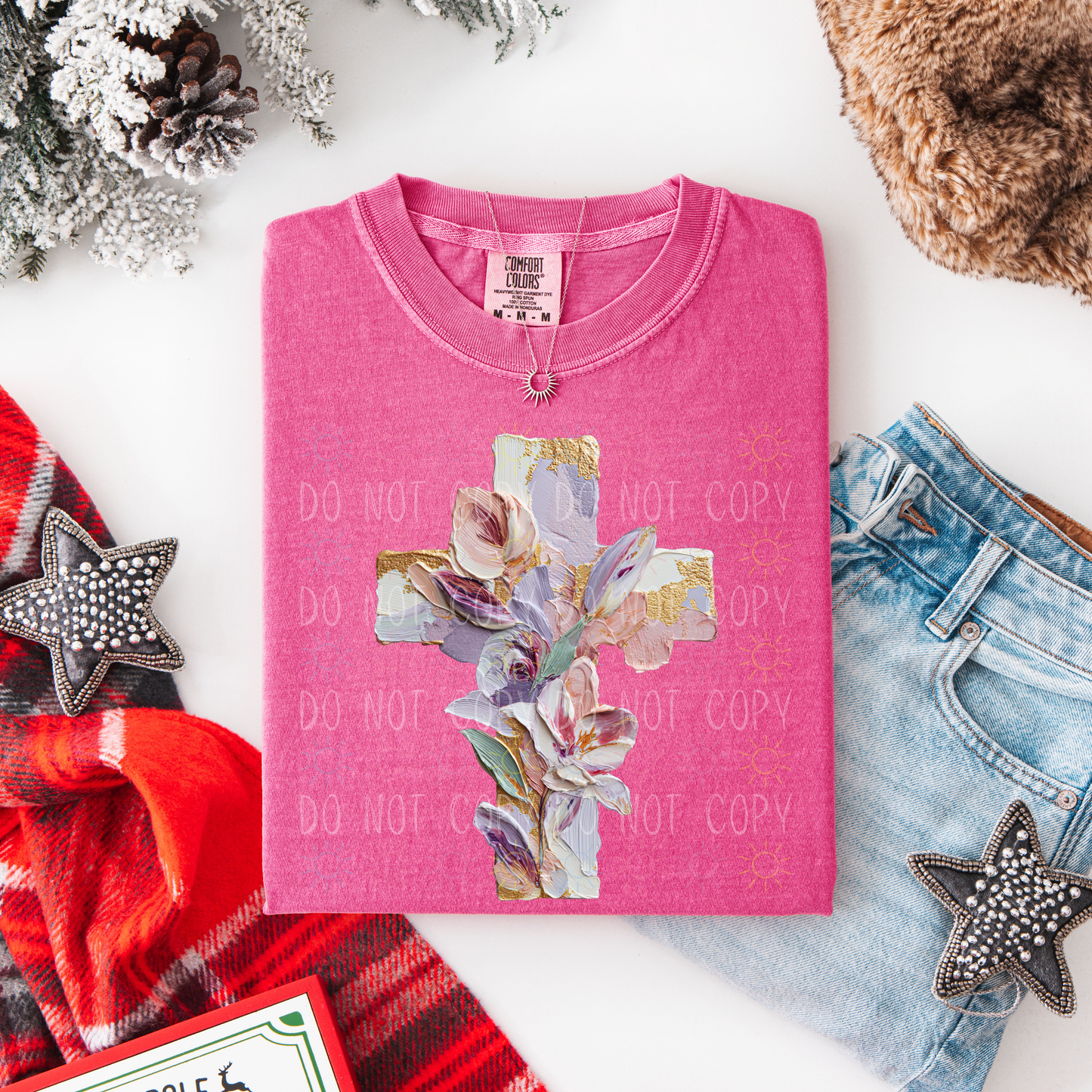 COMPLETED - Painted Lavender Floral Cross