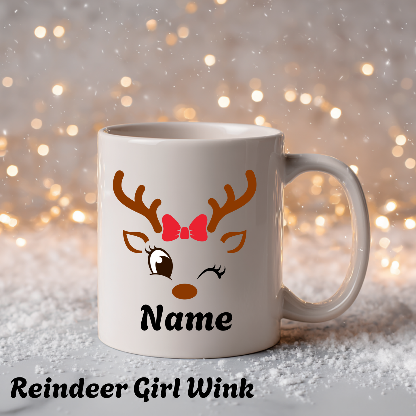 Personalized Reindeer Coffee Cup