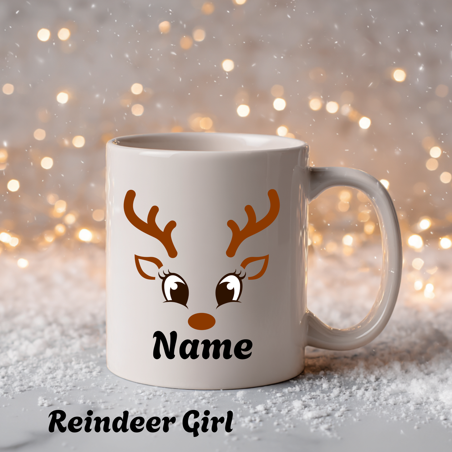 Personalized Reindeer Coffee Cup