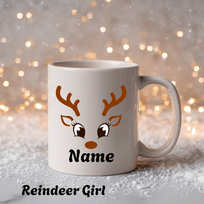 Personalized Reindeer Coffee Cup