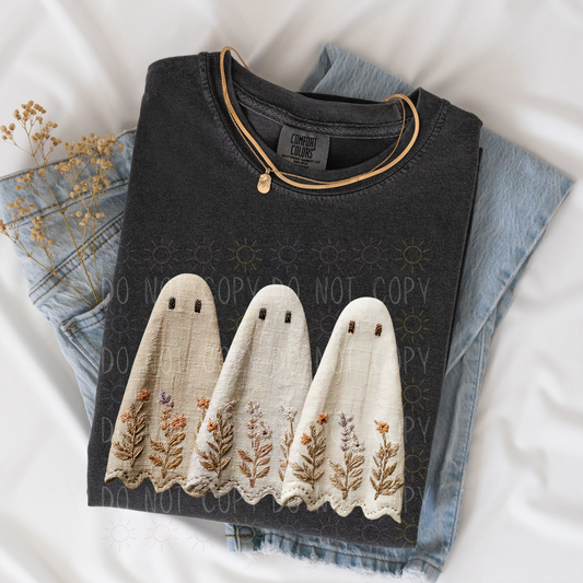 COMPLETED - Cloth Look Floral Ghosts