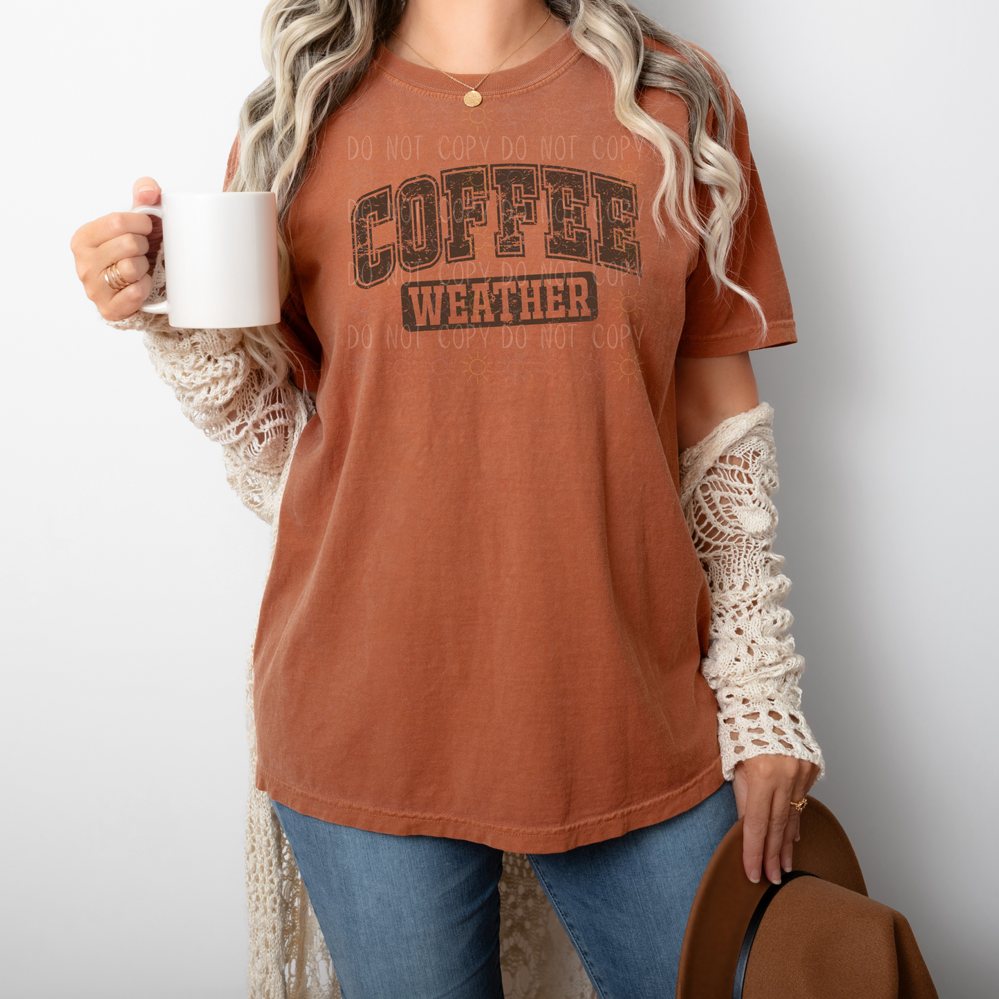 Distressed Coffee Weather - DARK BROWN INK