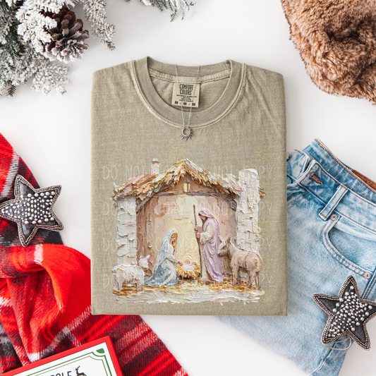 COMPLETED - Painted Pastel Nativity Scene